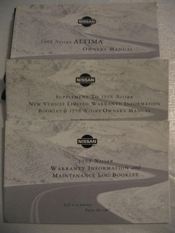 1998 nissan altima owner's manual in black case