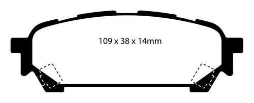 Ebc brakes dp51687ndx ebc bluestuff ndx full race brake pads 03-05 impreza