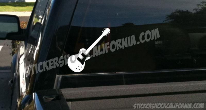 Electric guitar, les paul 6 string,  white vinyl decal sticker