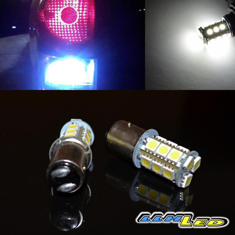 2 pc 1157/2057 18 smd white led light bulbs flasher/signal/stop/tail brake lamps