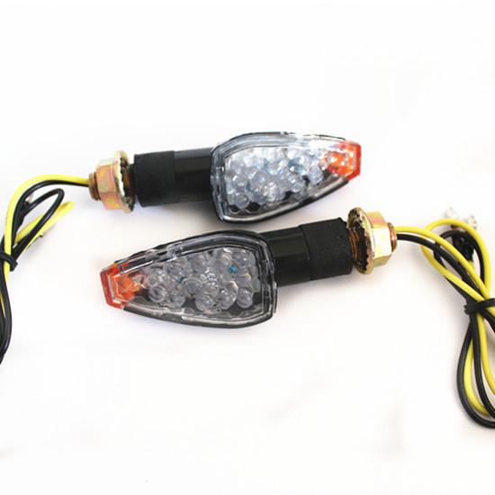 Black amber led turn signal indicator for honda street sport bike supermotor