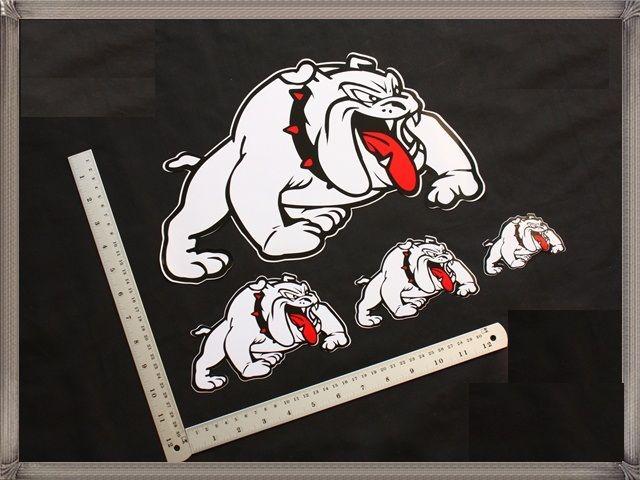 A84 bull-dog 4 stickers set (white color and right-pointing)