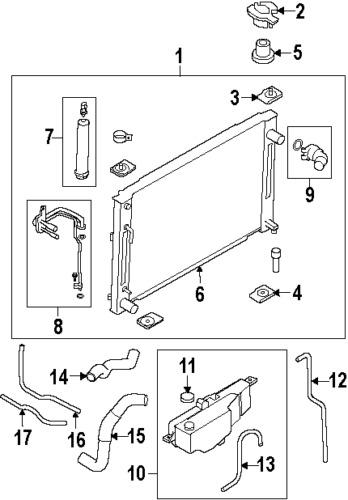 Infiniti 21542jk010 genuine oem factory original radiator assy upper bracket