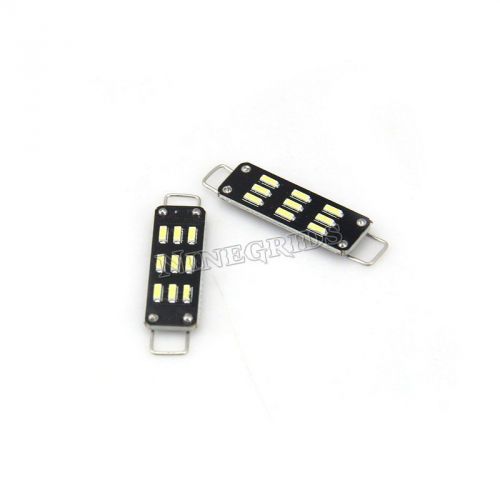 2pcs white 9 smd 4014 rigid loop led bulbs auto lamp for door trunk area lights