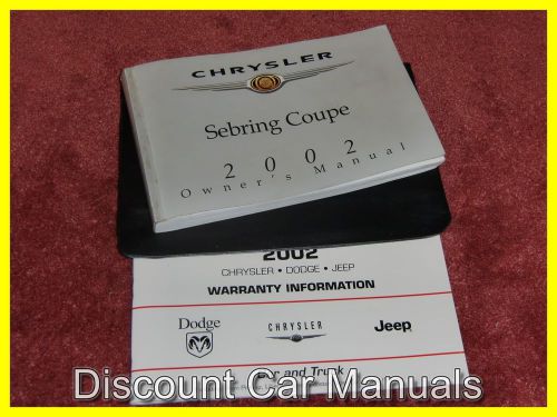 ★★ 2002 chrysler sebring coupe owners manual portfolio 02!! ★★