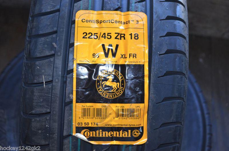 1 new 225 45 18 continental sport contact 3 tire