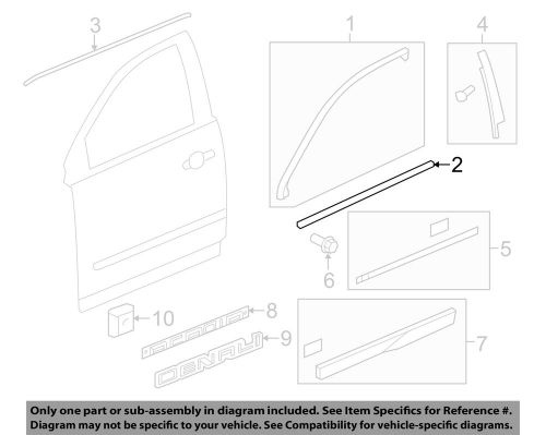 Gm oem-door moulding-belt molding left 20940630