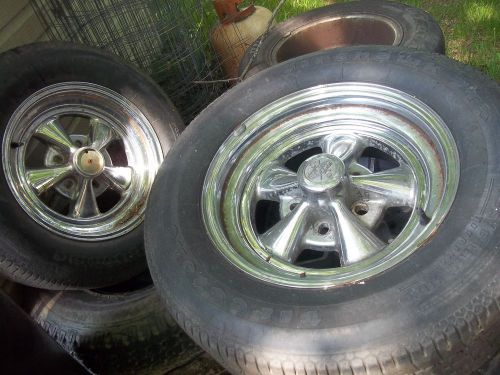 Cragar s/s rims w tires 15&#034; unilug    (2)