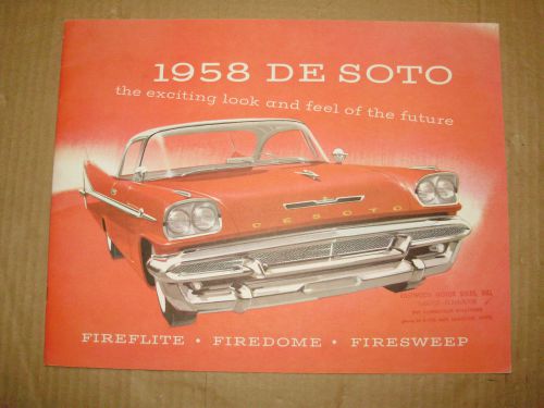 Original 1958 desoto fireflite firedome firesweep sales brochure in vg to ec