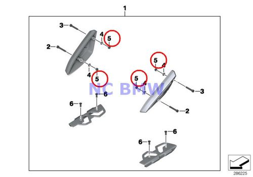 Bmw genuine motorcycle self-locking hex nut - m 6 07147575163