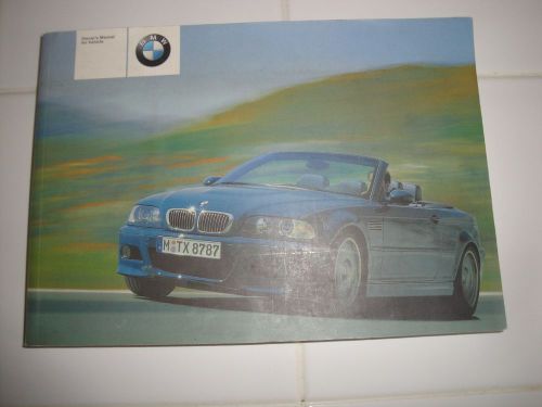 Bmw owners manual 2002 m3 original came with car