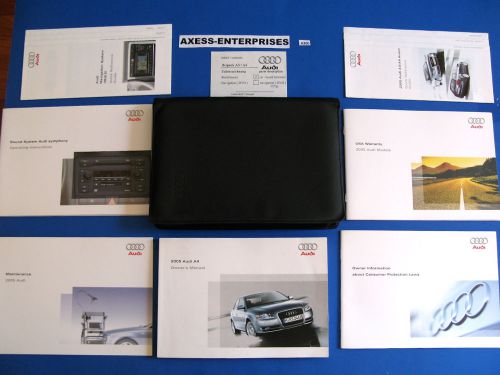 2005 audi a4 2.0t 3.2 avant sedan owners manuals drivers books set + case a300