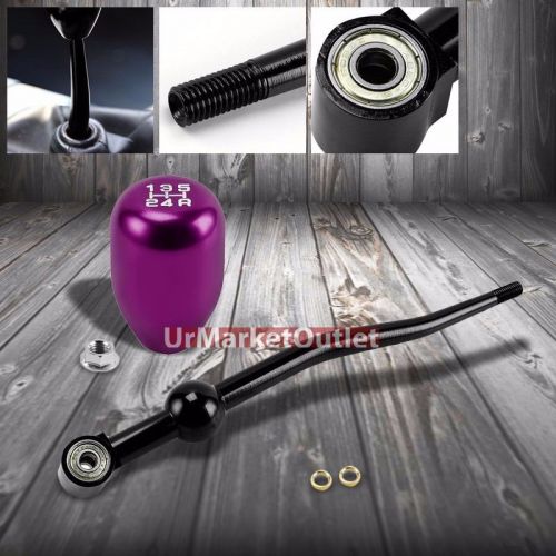 Purple shift knob + black dual bend shifter for honda/acura 88-01 civic/integra