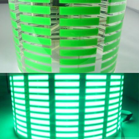 45cm bright green car sound music activated equalizer neon light sticker 12v l45