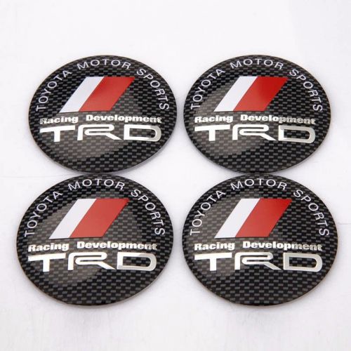 4 pcs 56mm car refitting wheel center cap emblem badge sticker for trd toyota