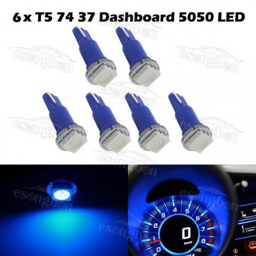 Find 6x Blue Led Bulbs T5 70 73 74 For Instrument Dashboard Gauge ...