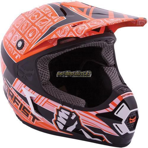 2017 motorfist dominator helmet-orange/white