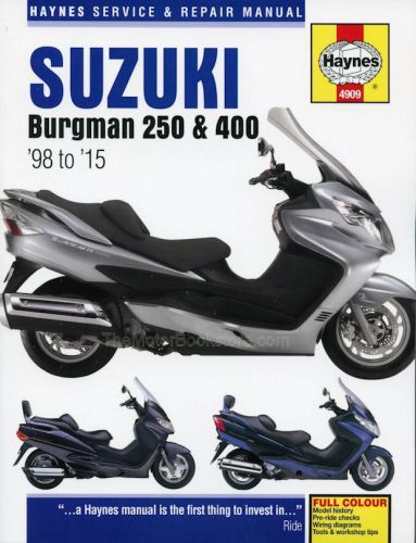 Suzuki burgman 250 and 400 scooter repair manual 1998-2015