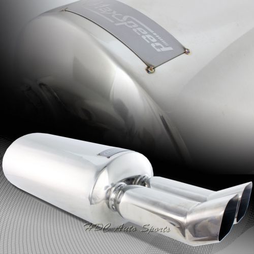 3&#034; dtm style dual square tip t304 weld-on exhaust muffler 2.5&#034; inlet universal 3