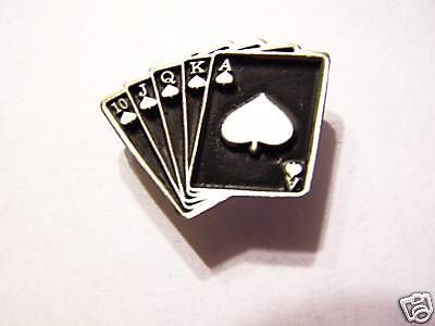 #2056 motorcycle vest pin royal flush