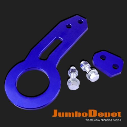 Blue jdm anodized aluminum cnc towing hook bumper rear set tow hooks for chevy