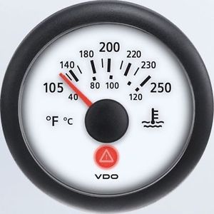 Vdo a2c53413388-k2 water temp 250f / 120c metric kit - viewline ivory