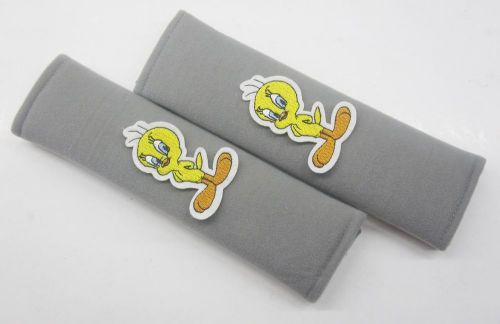 1 pair x car comfortable seat belt shoulder pads cover / tweety bird i grey