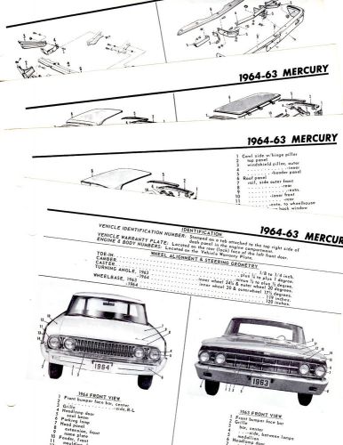 1963 1964 mercury monterey park lane motor&#039;s original body crash illustrations m