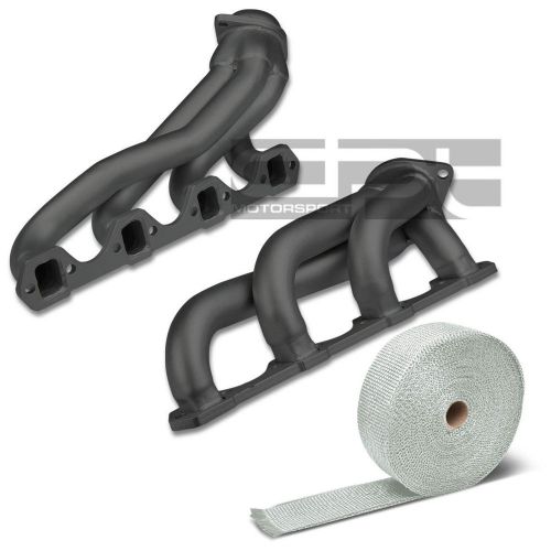 Stainless black exhaust header fits 79-93 ford mustang lx/gt/svt+white heat wrap