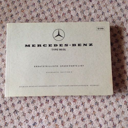 Mercedes 190sl ersatzteilliste - spare parts list edition d