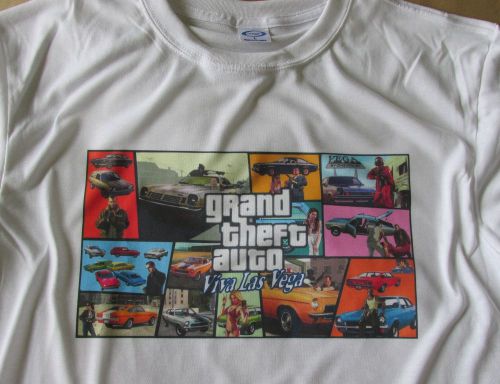 Grand theft auto viva las vega - custom graphic t-shirt - vapor apparel - new