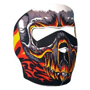 Red evil skull full face mask motorcycle paintball snowboarding biker ski flames