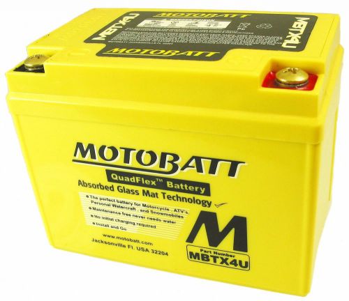 Motobatt mbtx4u quadflex scooter battery 12v 4ah new ready to install &amp; go