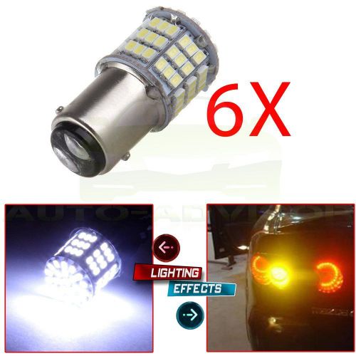 6x bay15d 1157 epistar white 85 smd led stop tail brake signal light bulb 6000k