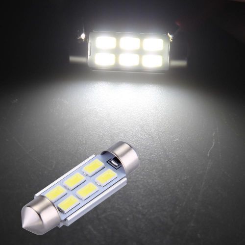 2pcs carchet white 6 led 5630 smd festoon interior dome bulb light 39mm