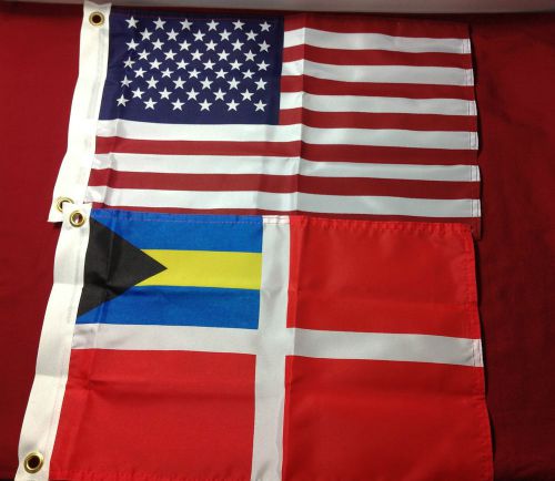 Bahamas  and american 2 piece flag set 12 x 18 dyed boat marine free shipping