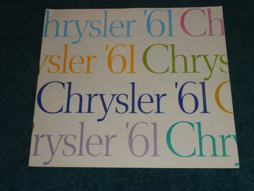 1961 chrysler sales brochure / original 14 page dealership catalog