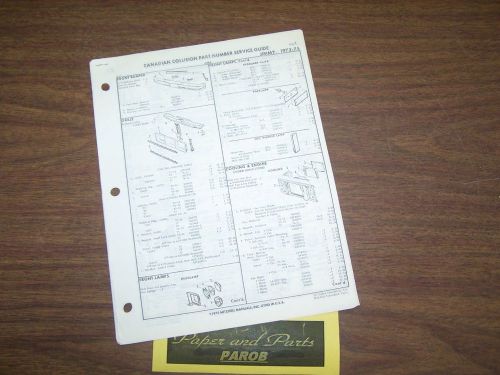 Canadian 1973 1974 1975 gmc jimmy factory oem part number list