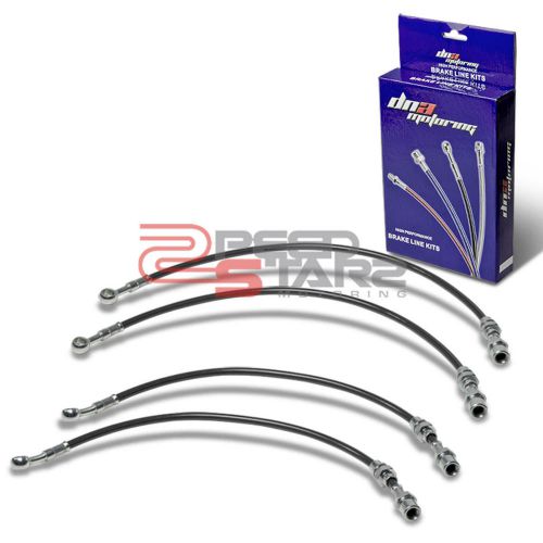 For 89-94 maxima j30 black pvc coated stainless hose brake line/cable front+rear