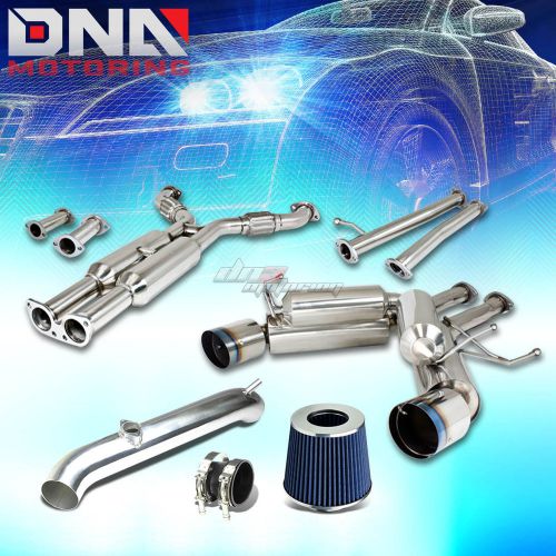 For 03-06 g35 catback exhaust hi-power dual muffler+maf short ram air intake kit