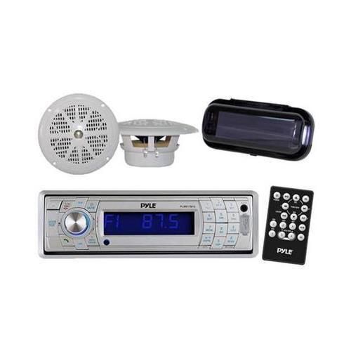 New plcd5mrbts marine cd sd usb player + wireless bluetooth 2 x 4&#034; speakers pkg