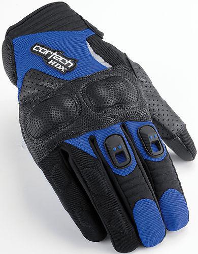 New cortech mens hdx-2 protective leather gloves, black/blue, xl