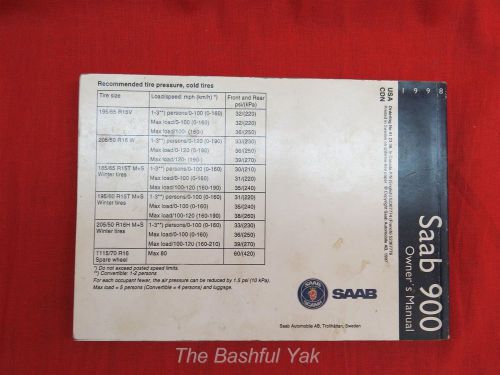 1998 saab 900 owners manual guide book