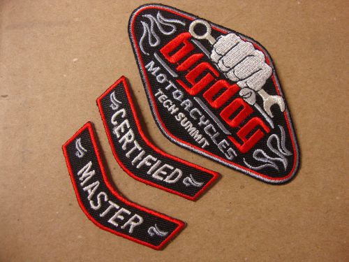 Big dog motorcycle tech summit patch set master embroidered chopper mastiff k-9