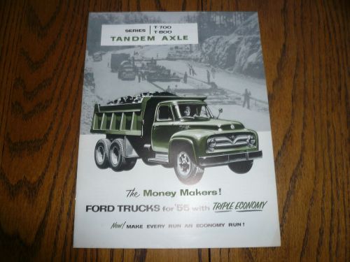 1955 ford trucks sales brochure - series t-700 t-800 tandem axle - fd-7542