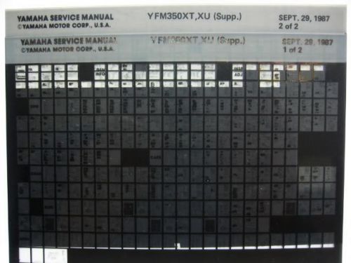 Yamaha yfm350x 1987 1988 supp yfm350 service manual microfiche a618