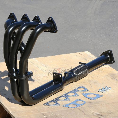 H22 bb1 black coated steel header exhaust for 92-96 honda prelude vtec 2.2 h22a1