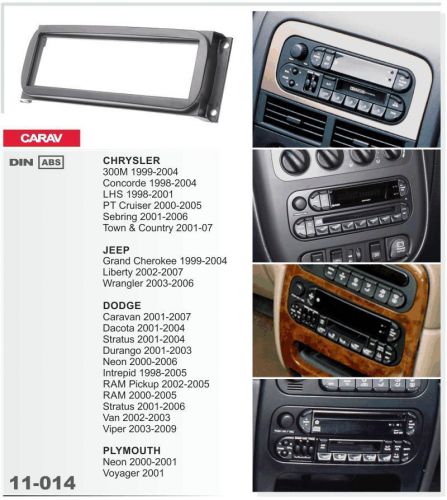 Carav 11-014 1din car radio dash kit panel for chrysler, jeep, dodge 1999-2009