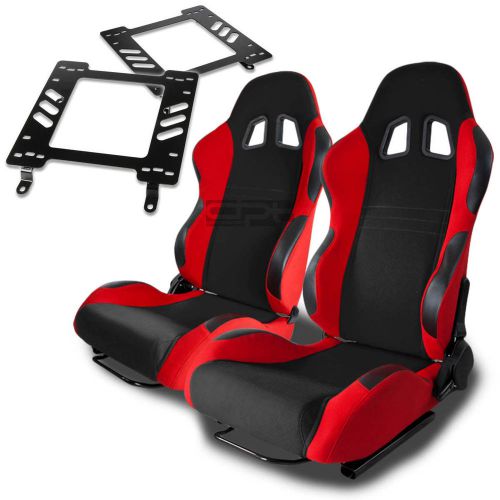 Type-7 racing seat black red woven+silder+for 82-92 firebird trans am bracket x2