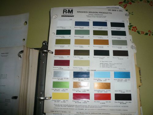 1973 buick &amp; opel r-m color chip paint sample